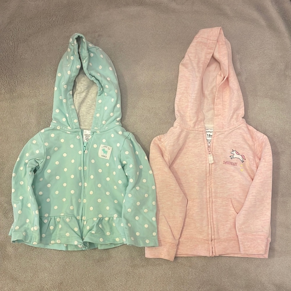 $7 for 2 Carter’s hoodies 18 M GIRL